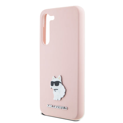 Futrola za Samsung Galaxy S23 S911, Karl Lagerfeld, Silicone Choupette Metal, Roza