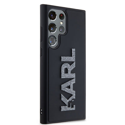 Futrola za Samsung Galaxy S23 Ultra S918, Karl Lagerfeld, 3D Rubber Glitter Logo, Crna