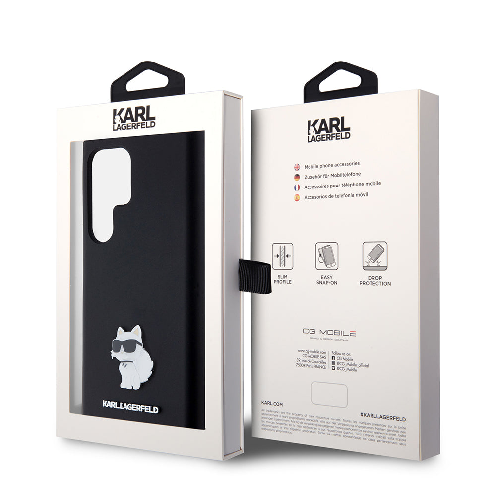 Futrola za Samsung Galaxy S23 Ultra S918, Karl Lagerfeld, Silicone Choupette, Crna