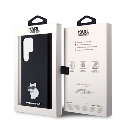 Futrola za Samsung Galaxy S23 Ultra S918, Karl Lagerfeld, Silicone Choupette, Crna