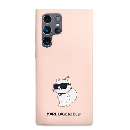 Futrola za Samsung Galaxy S23 Ultra S918, Karl Lagerfeld, Silicone Choupette, Roza