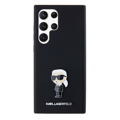Futrola za Samsung Galaxy S23 Ultra S918, Karl Lagerfeld, Silicone Ikonik Karl Metal, Crna