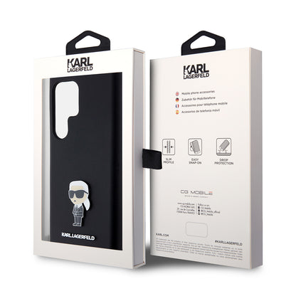 Futrola za Samsung Galaxy S23 Ultra S918, Karl Lagerfeld, Silicone Ikonik Karl Metal, Crna