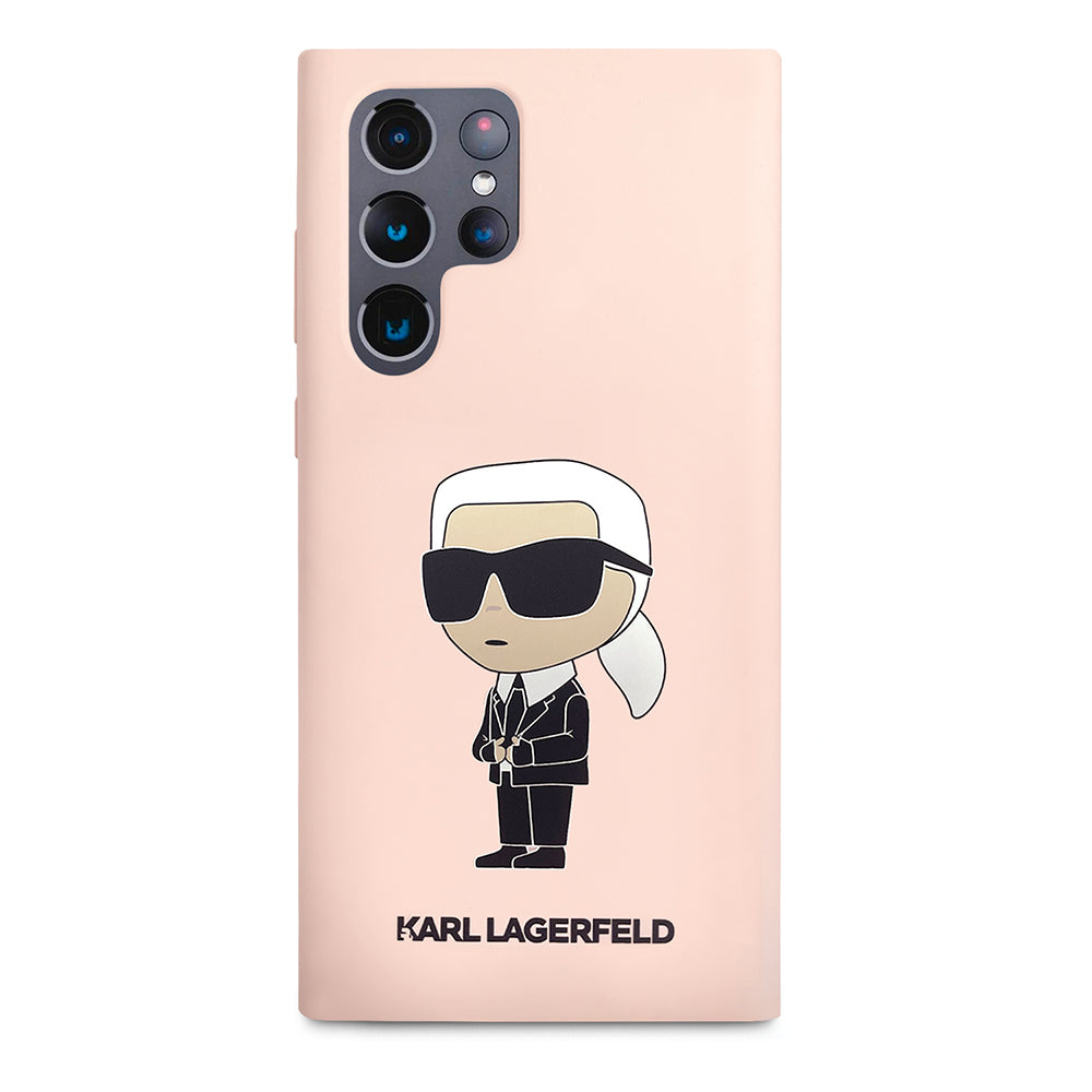 Futrola za Samsung Galaxy S23 Ultra S918, Karl Lagerfeld, Silicone Ikonik Karl, Roza