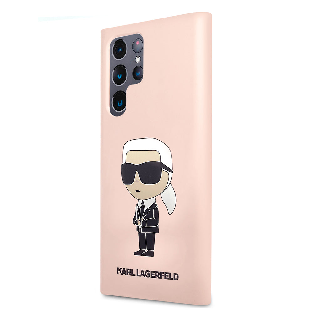 Futrola za Samsung Galaxy S23 Ultra S918, Karl Lagerfeld, Silicone Ikonik Karl, Roza