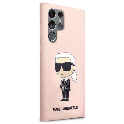Futrola za Samsung Galaxy S23 Ultra S918, Karl Lagerfeld, Silicone Ikonik Karl, Roza