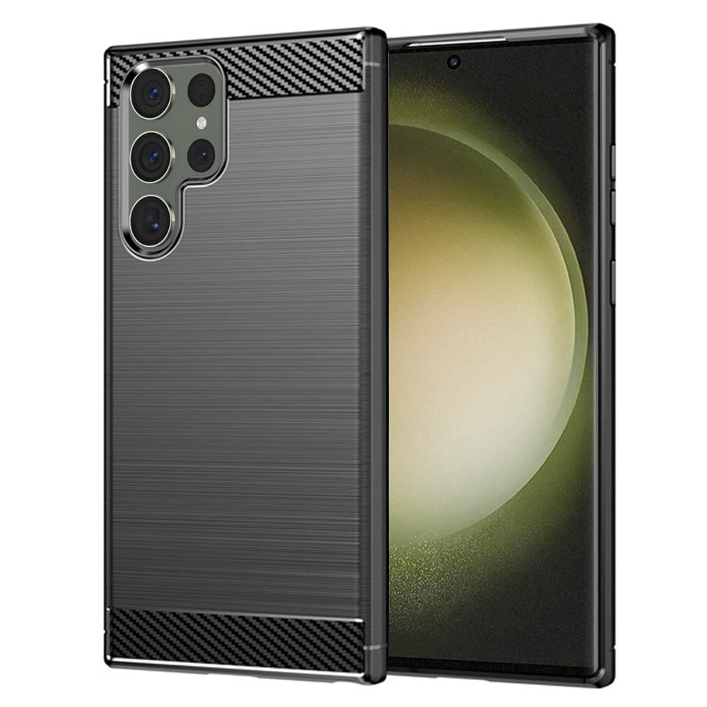 Maska za Samsung Galaxy S23 Ultra S918, Techsuit, Karbon, Crna