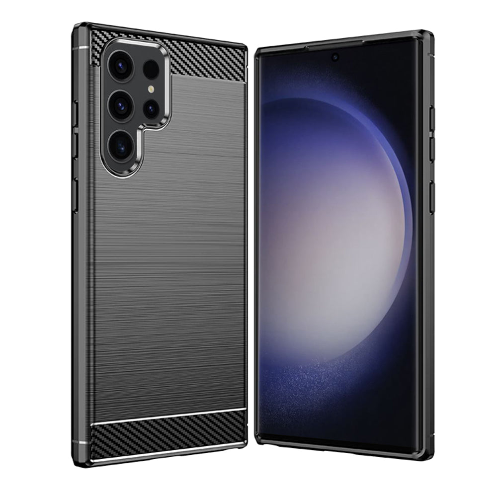Maska za Samsung Galaxy S23 Ultra S918, Techsuit, Karbon, Crna