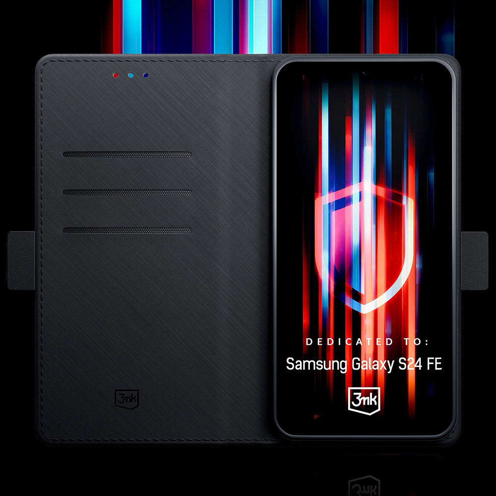 Futrola za Samsung Galaxy S24 FE S721, 3MK, Wallet, Crna