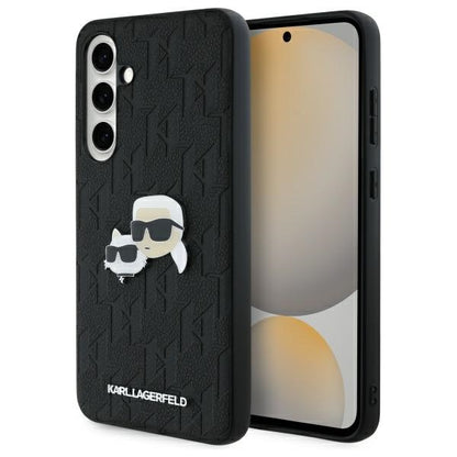 Futrola za Samsung Galaxy S24 FE S721, Karl Lagerfeld, Monogram Karl & Choupette's Heads, Crna