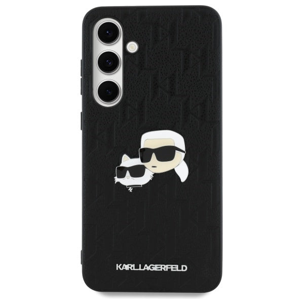 Futrola za Samsung Galaxy S24 FE S721, Karl Lagerfeld, Monogram Karl & Choupette's Heads, Crna