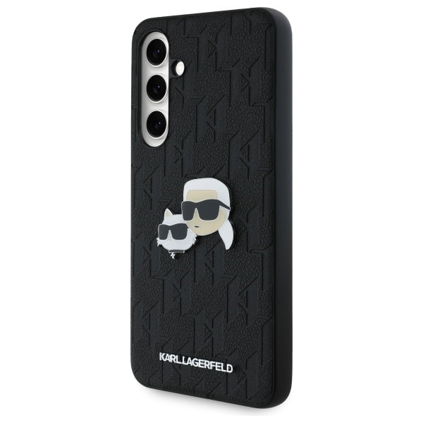 Futrola za Samsung Galaxy S24 FE S721, Karl Lagerfeld, Monogram Karl & Choupette's Heads, Crna