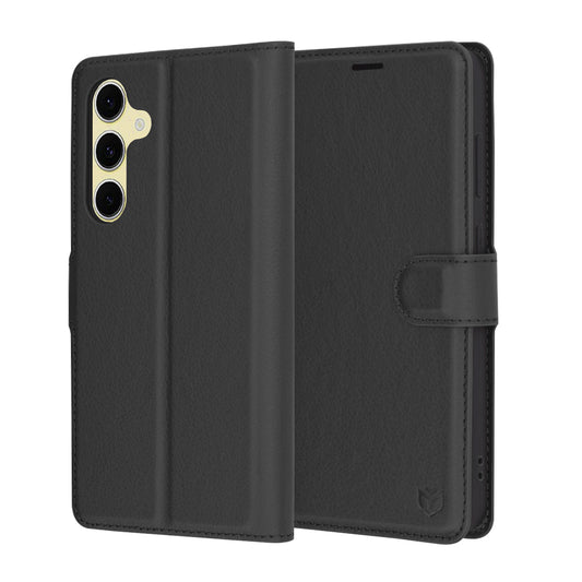 Futrola za Samsung Galaxy S24 FE S721, Techsuit, Kožna Folio, Crna