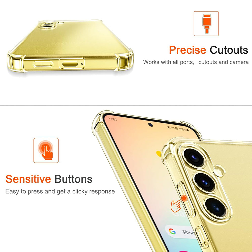 Maska za Samsung Galaxy S24 FE S721, Techsuit, Shockproof Clear, Prozirna