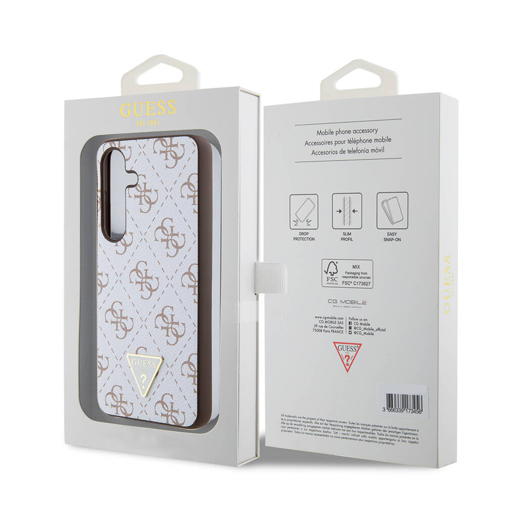 Futrola za Samsung Galaxy S24+ S926, Guess, 4G Triangle Logo, Bijela
