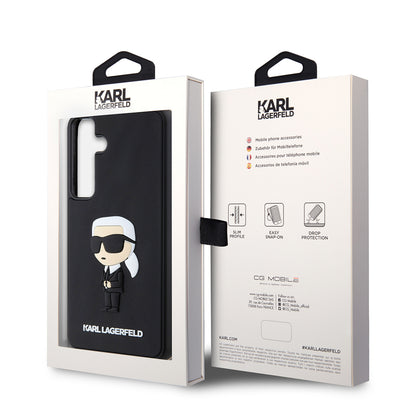Futrola za Samsung Galaxy S24+ S926, Karl Lagerfeld, 3D Rubber Ikonik Karl, Crna
