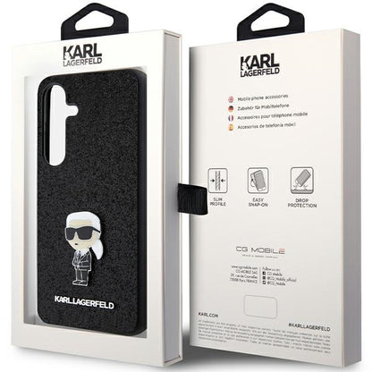Futrola za Samsung Galaxy S24+ S926, Karl Lagerfeld, Glitter Ikonik Karl Logo, Crna