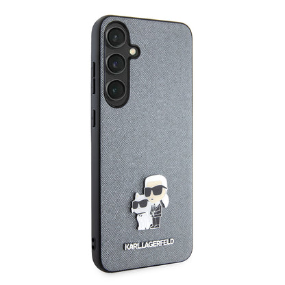 Futrola za Samsung Galaxy S24+ S926, Karl Lagerfeld, Saffiano Karl & Choupette Metal, Siva