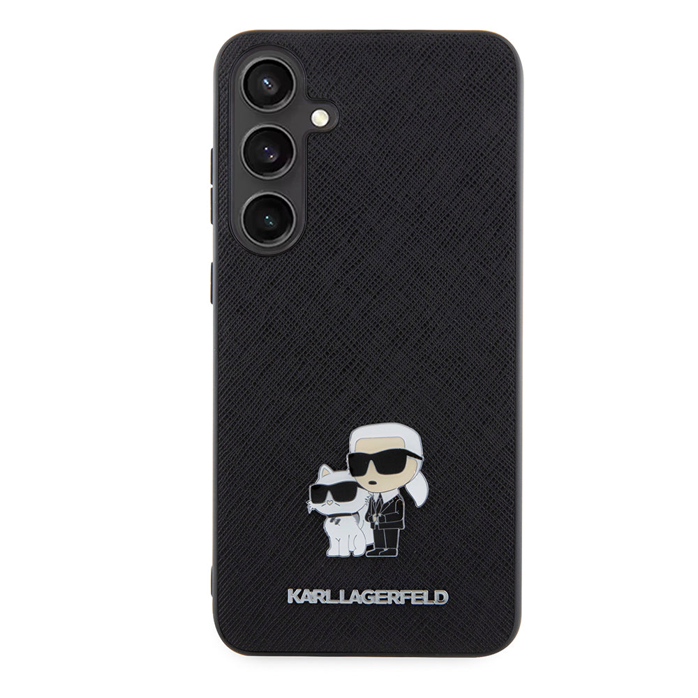 Futrola za Samsung Galaxy S24+ S926, Karl Lagerfeld, Saffiano Karl & Choupette Metal, Crna