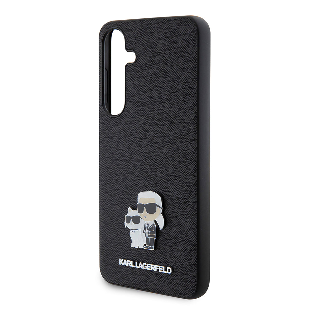 Futrola za Samsung Galaxy S24+ S926, Karl Lagerfeld, Saffiano Karl & Choupette Metal, Crna