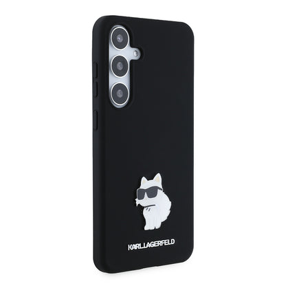 Futrola za Samsung Galaxy S24+ S926, Karl Lagerfeld, Silicone Choupette Metal, Crna