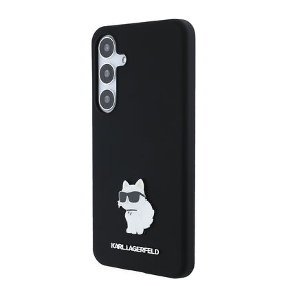 Futrola za Samsung Galaxy S24+ S926, Karl Lagerfeld, Silicone Choupette Metal, Crna