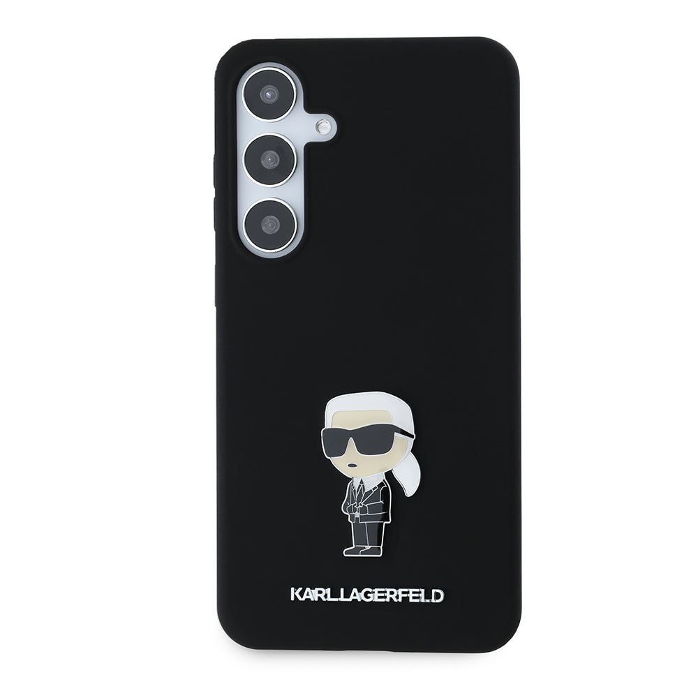 Futrola za Samsung Galaxy S24+ S926, Karl Lagerfeld, Silicone Ikonik Karl Metal, Crna