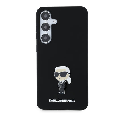 Futrola za Samsung Galaxy S24+ S926, Karl Lagerfeld, Silicone Ikonik Karl Metal, Crna
