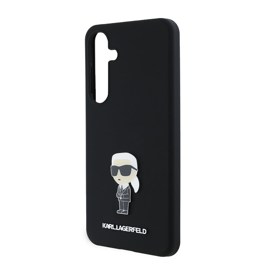 Futrola za Samsung Galaxy S24+ S926, Karl Lagerfeld, Silicone Ikonik Karl Metal, Crna
