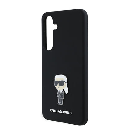 Futrola za Samsung Galaxy S24+ S926, Karl Lagerfeld, Silicone Ikonik Karl Metal, Crna