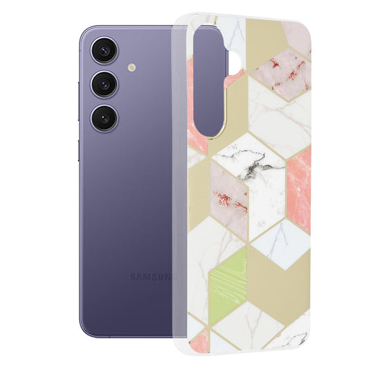 Maska za Samsung Galaxy S24+ S926, Techsuit, Marble, Ljubičasta