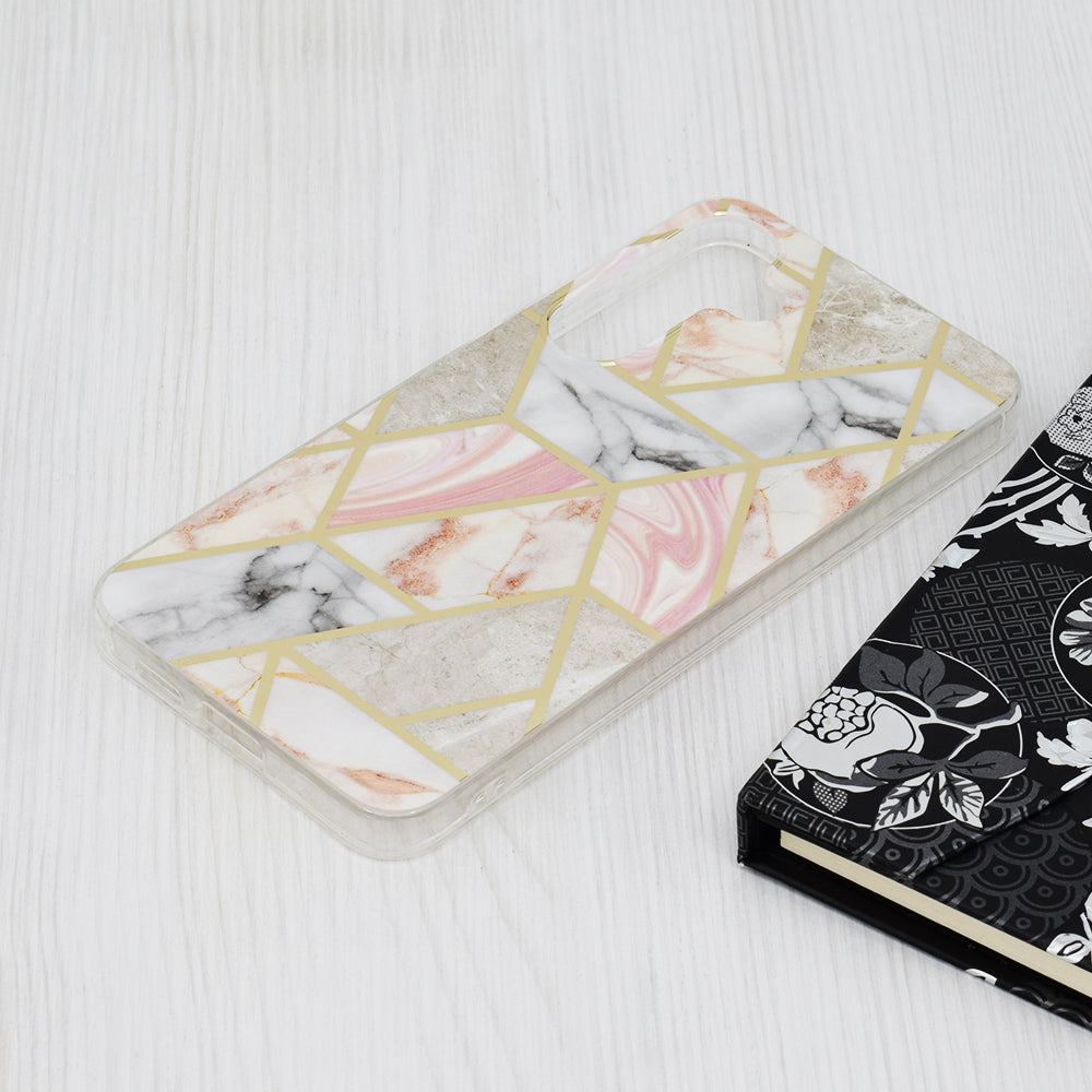 Maska za Samsung Galaxy S24+ S926, Techsuit, Mramor, Roza