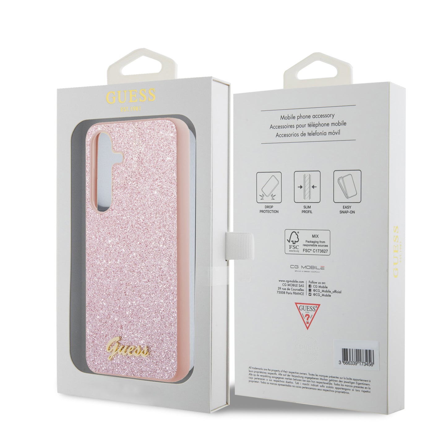 Futrola za Samsung Galaxy S24 S921, Guess, Glitter Script, Roza