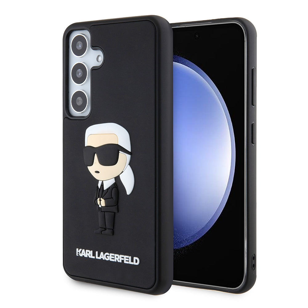 Futrola za Samsung Galaxy S24 S921, Karl Lagerfeld, 3D Rubber Ikonik Karl, Crna