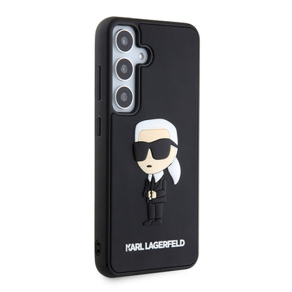 Futrola za Samsung Galaxy S24 S921, Karl Lagerfeld, 3D Rubber Ikonik Karl, Crna