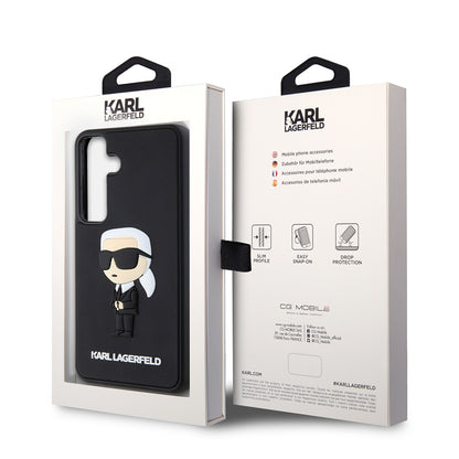 Futrola za Samsung Galaxy S24 S921, Karl Lagerfeld, 3D Rubber Ikonik Karl, Crna
