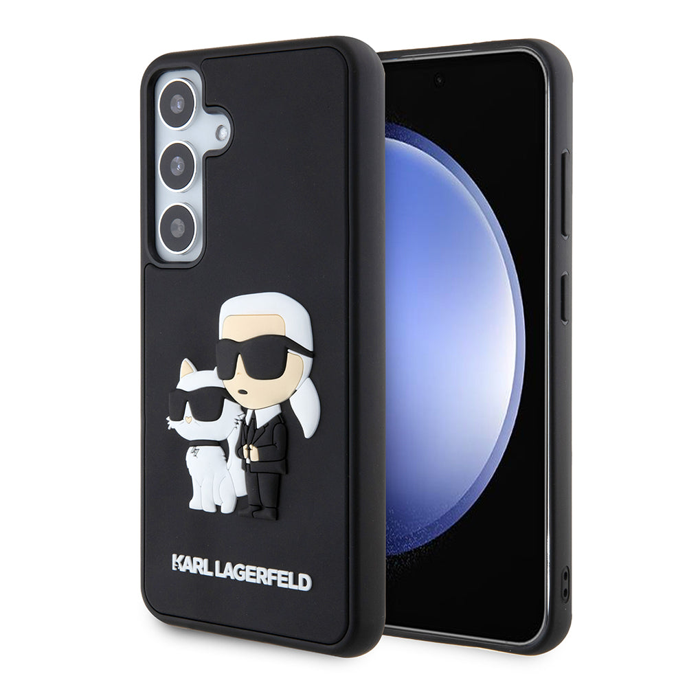 Futrola za Samsung Galaxy S24 S921, Karl Lagerfeld, 3D Rubber Karl & Choupette, Crna