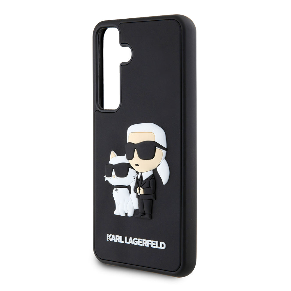 Futrola za Samsung Galaxy S24 S921, Karl Lagerfeld, 3D Rubber Karl & Choupette, Crna