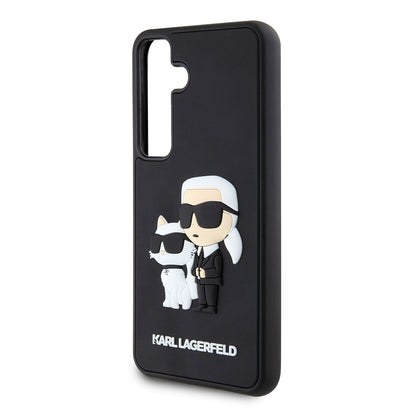 Futrola za Samsung Galaxy S24 S921, Karl Lagerfeld, 3D Rubber Karl & Choupette, Crna