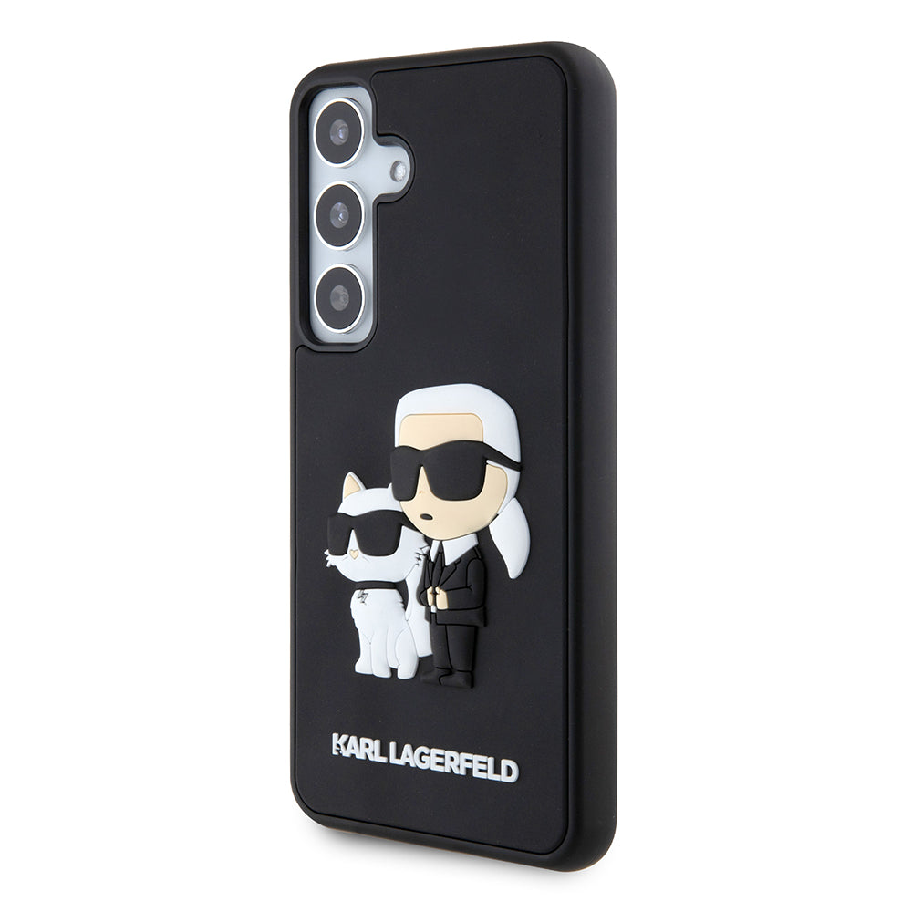 Futrola za Samsung Galaxy S24 S921, Karl Lagerfeld, 3D Rubber Karl & Choupette, Crna