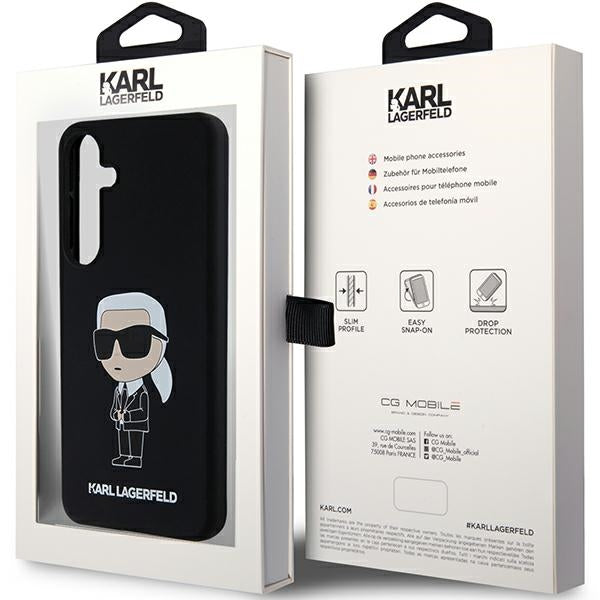Futrola za Samsung Galaxy S24 S921, Karl Lagerfeld, Silicone Ikonik NFT, Crna