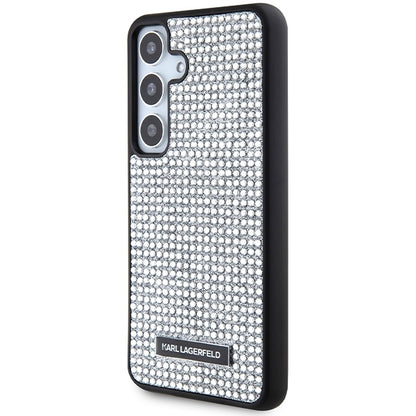 Futrola za Samsung Galaxy S24 S921, Karl Lagerfeld, Rhinestone Metal Plate, Srebrna