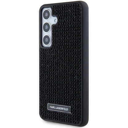 Futrola za Samsung Galaxy S24 S921, Karl Lagerfeld, Rhinestone Metal Plate, Crna