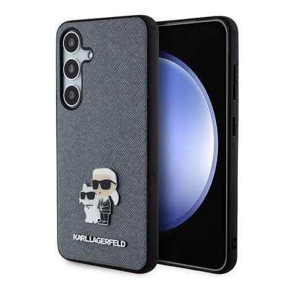 Futrola za Samsung Galaxy S24 S921, Karl Lagerfeld, Saffiano Karl & Choupette Metal, Siva