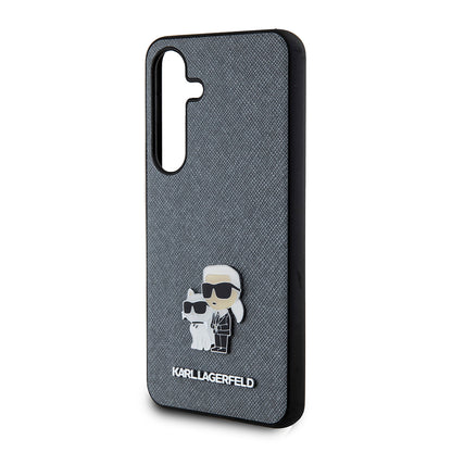 Futrola za Samsung Galaxy S24 S921, Karl Lagerfeld, Saffiano Karl & Choupette Metal, Siva