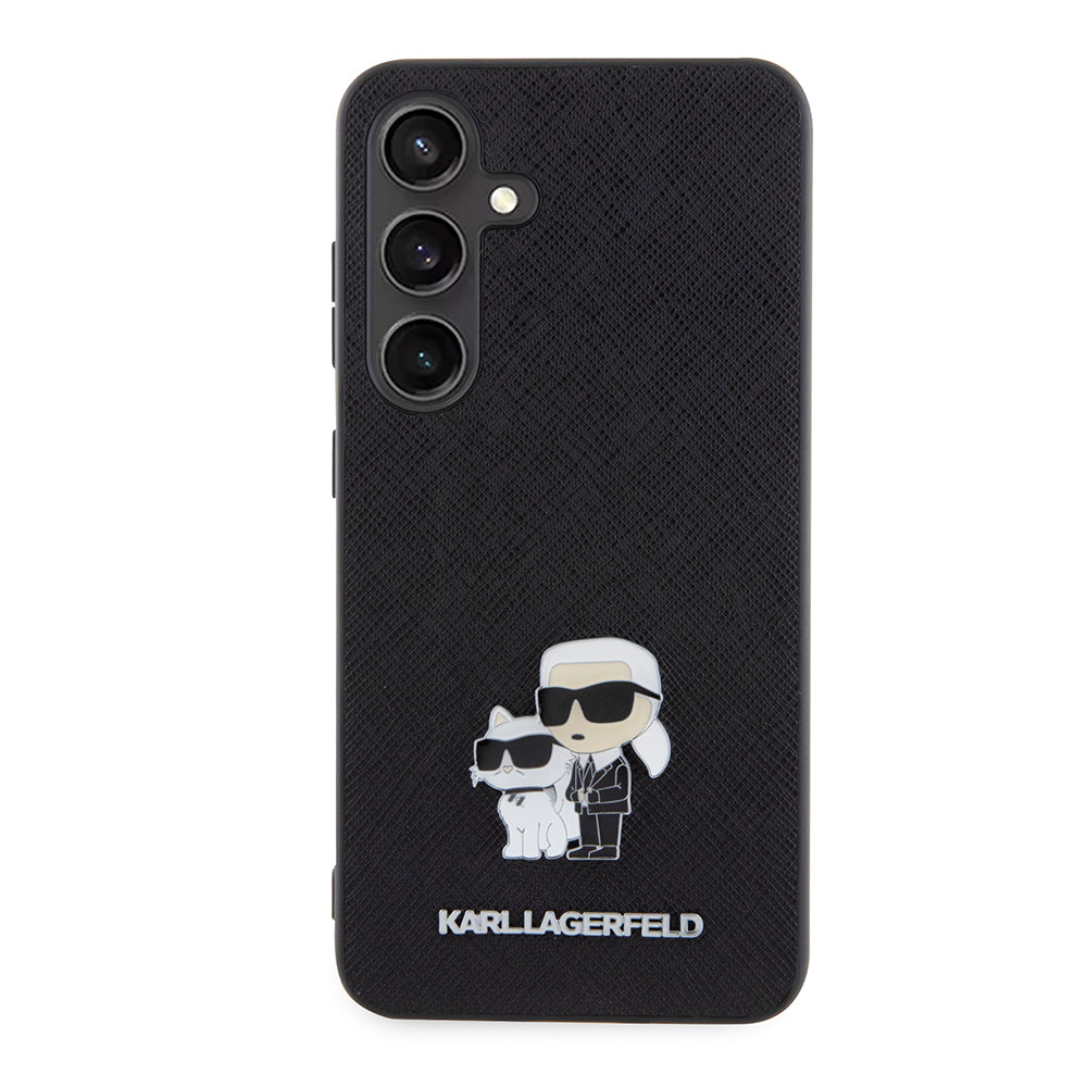 Futrola za Samsung Galaxy S24 S921, Karl Lagerfeld, Saffiano Karl & Choupette Metal, Crna