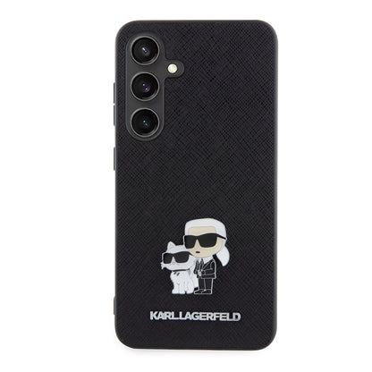 Futrola za Samsung Galaxy S24 S921, Karl Lagerfeld, Saffiano Karl & Choupette Metal, Crna