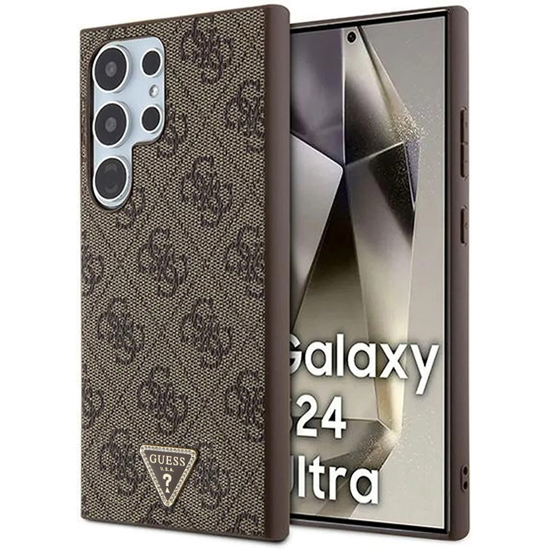Futrola za Samsung Galaxy S24 Ultra S928, Guess, 4G Triangle Strass, Smeđa