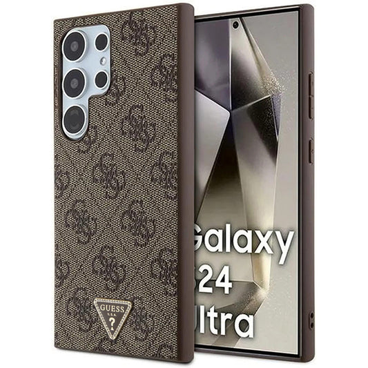 Futrola za Samsung Galaxy S24 Ultra S928, Guess, 4G Triangle Strass, Smeđa