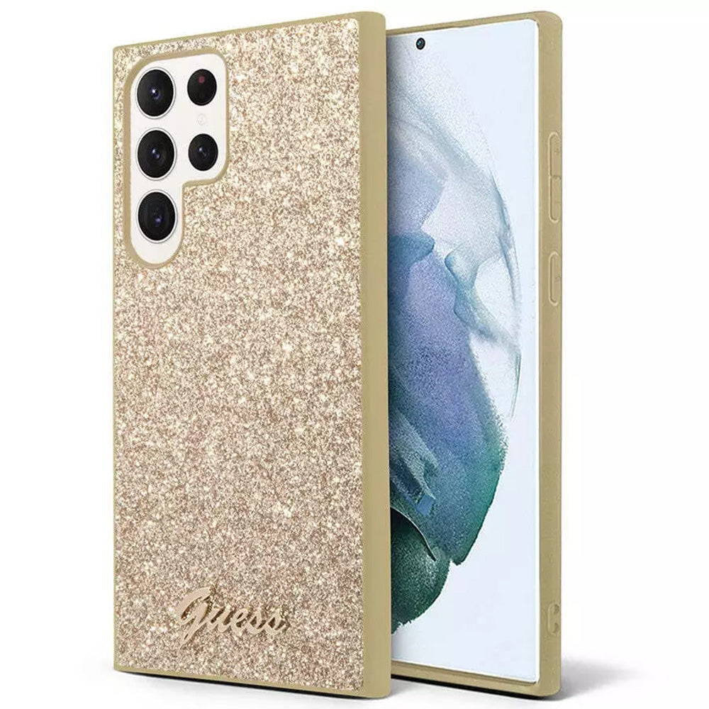 Futrola za Samsung Galaxy S24 Ultra S928, Guess, Glitter Script, Zlatna